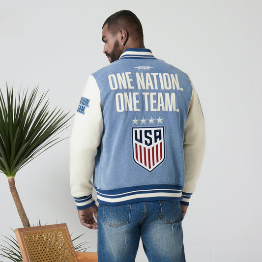 Unisex Pro Standard USWNT Varsity Blues Denim Jacket