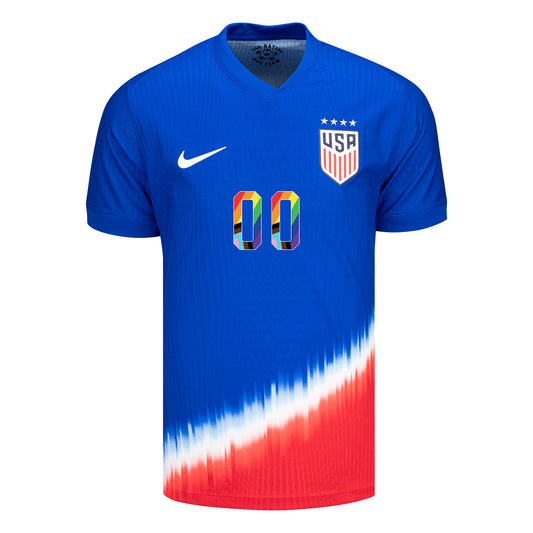 Men's Nike USWNT 2024 Personalized Pride-Themed Away Match Jersey