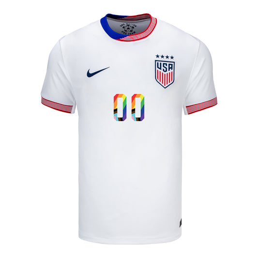 Men's Nike USWNT 2024 Personalized Pride-Themed Home Stadium Jersey