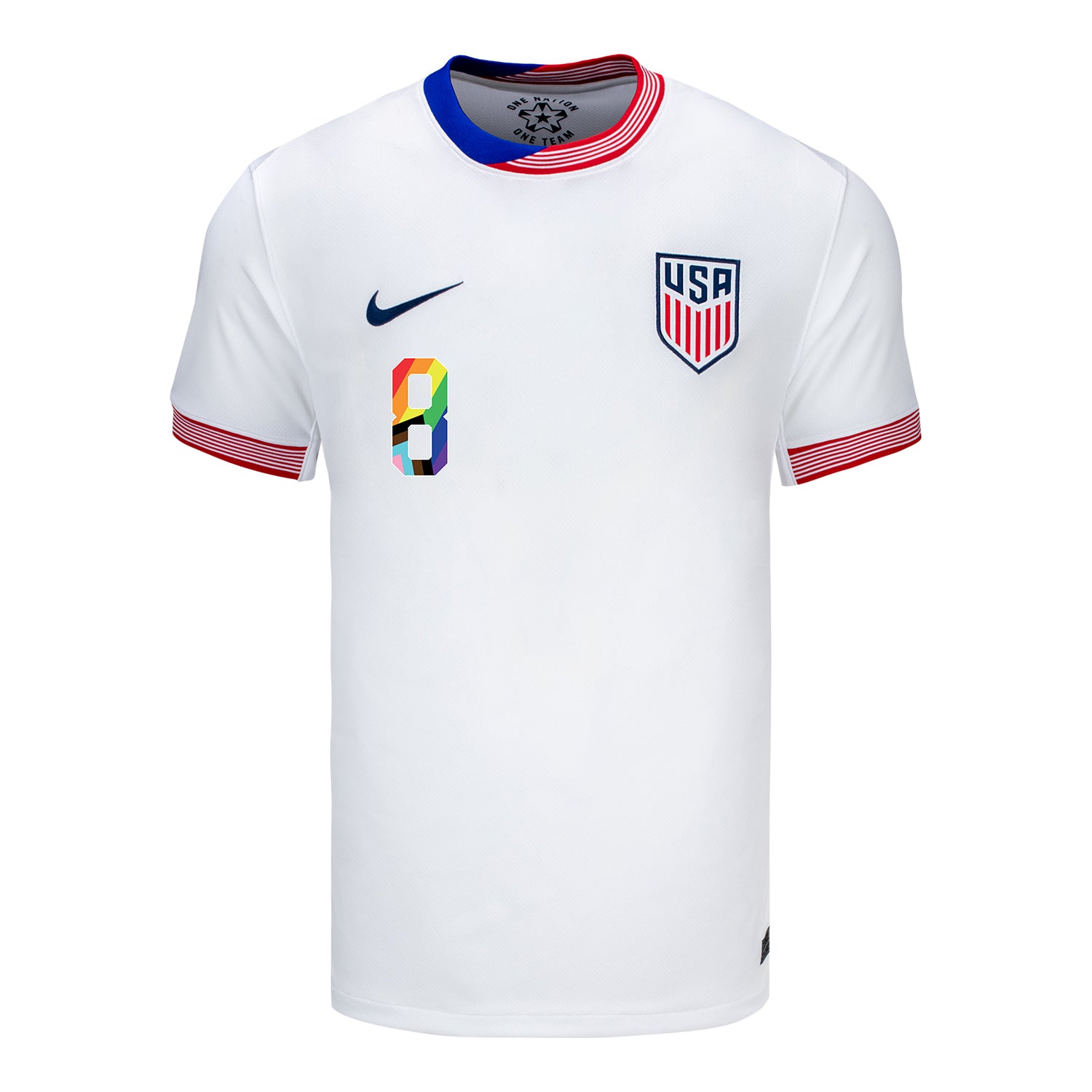 Men's Nike USMNT 2024 Pride-Themed Home McKennie 8 Stadium Jersey