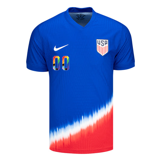 Men's Nike USMNT 2024 Personalized Pride-Themed Away Match Jersey