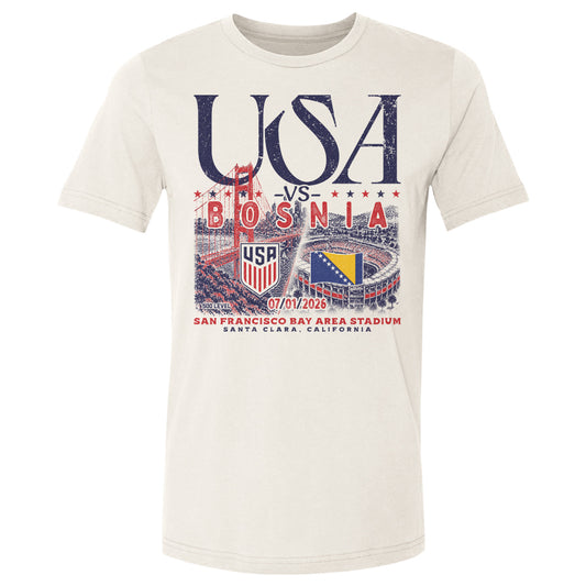 US Soccer Unisex 500 Level WC 26 USA vs Bosnia Match Up T-Shirt