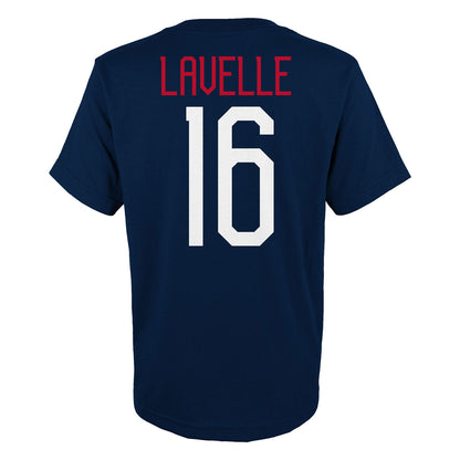 Men's Outerstuff US WNT Lavelle 16 Navy Tee - Back View