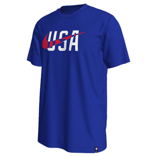 Youth Nike USA Swoosh Royal Tee - Front View
