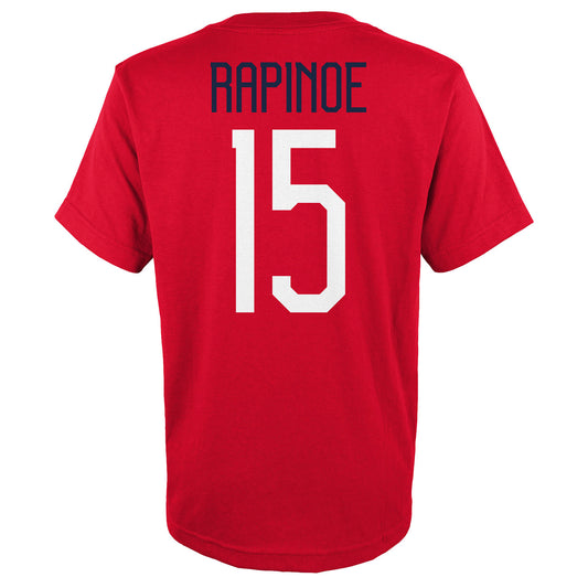 Men's Outerstuff US WNT Rapinoe 15 Red Tee - Back View