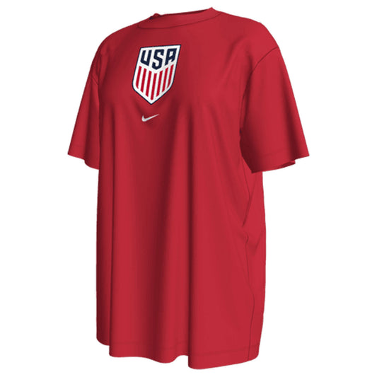 Women's Nike USMNT Crest Red Tee - Front View