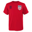 Youth Outerstuff USMNT Pulisic 10 Red Tee - Front View