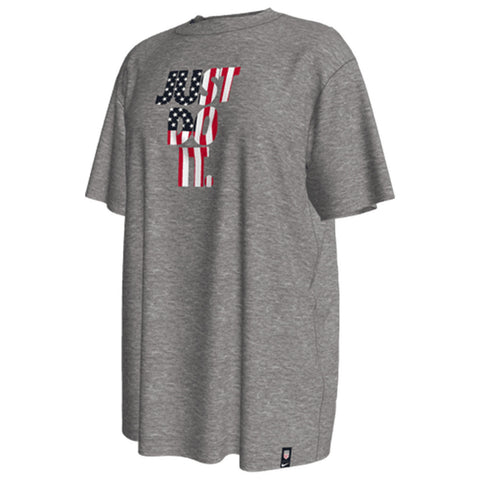 Women's Nike USA Just Do It Grey Tee - Front View