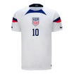 Men's Nike USMNT Pulisic 10 Home Jersey in White - Front View