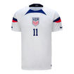 Men's Nike USMNT Aaronson 11 Home Jersey in White - Front View