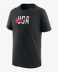Youth Nike USA Swoosh Blend Black Tee - Front View