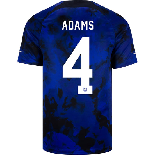 Adams 4 Men's Nike USMNT Away Jersey in Blue - Back View