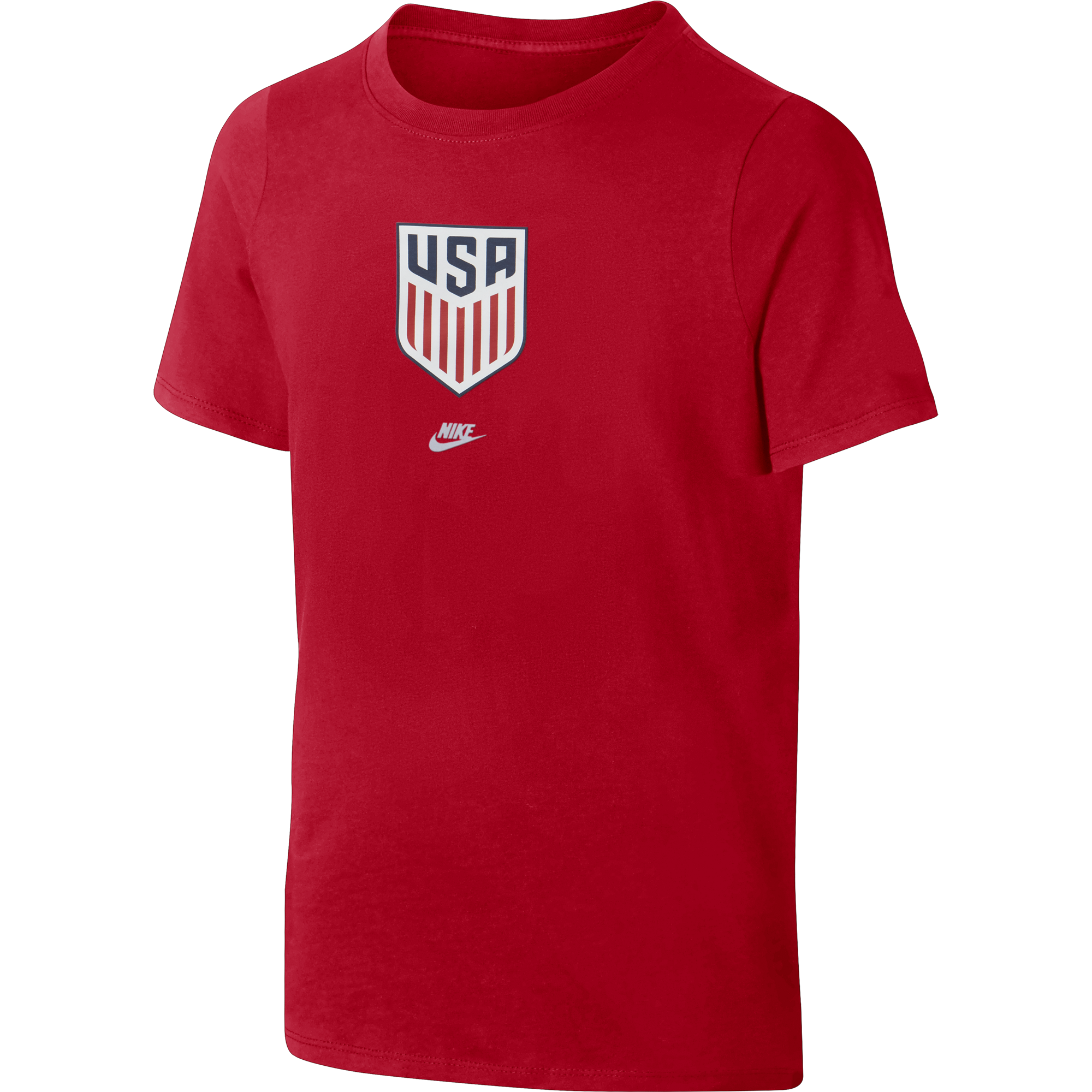 Youth Nike USMNT Crest Red Tee - Front View