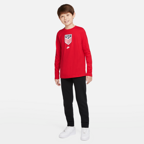 Youth Nike USMNT Crest LS Red Tee - Official U.S. Soccer Store