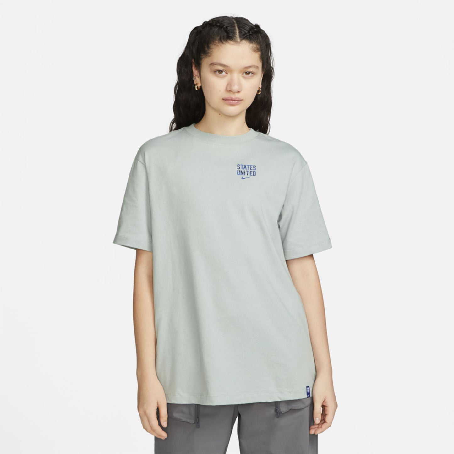 Women's Nike USA States Voice Grey Tee - Front View