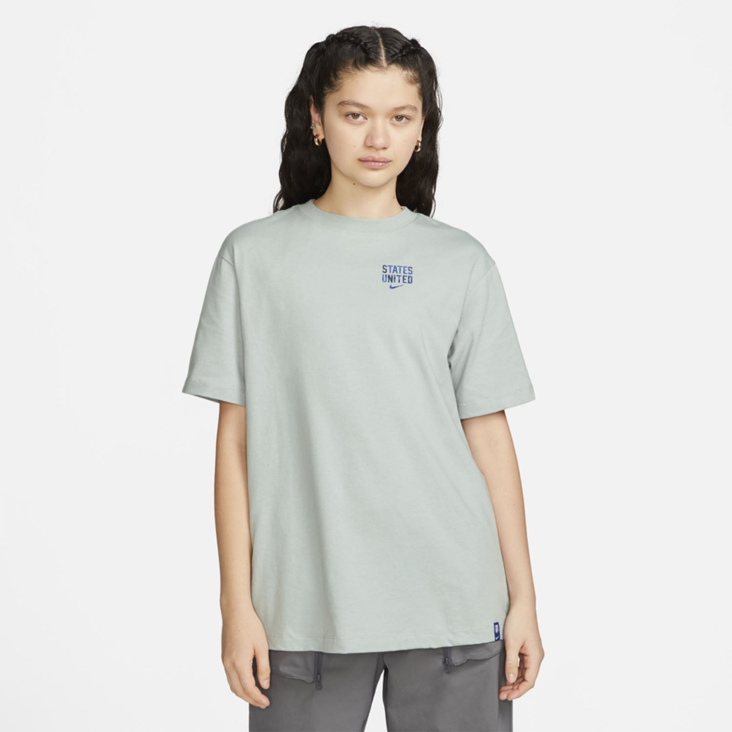 Women's Nike USA States Voice Grey Tee - Front View