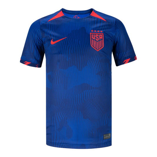 Nike USWNT 2023 Away Jersey - Youth Stadium Replica in Blue - Front View