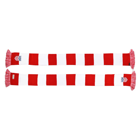 Ruffneck U.S. Soccer Commemorative Limited Edition Premium Knit Scarf in Red and White - Front View