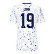 Dunn 19 Women's Nike USWNT Home Stadium Jersey in White - Back View