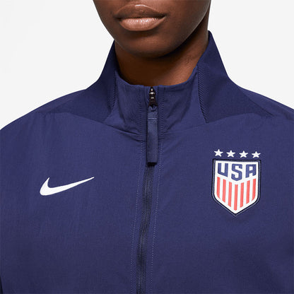Women's Nike USA Dri-Fit Woven Jacket in Blue - Close View