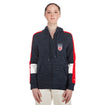 Women's New Era USWNT Space Dye Hooded Jacket in Navy - Front View