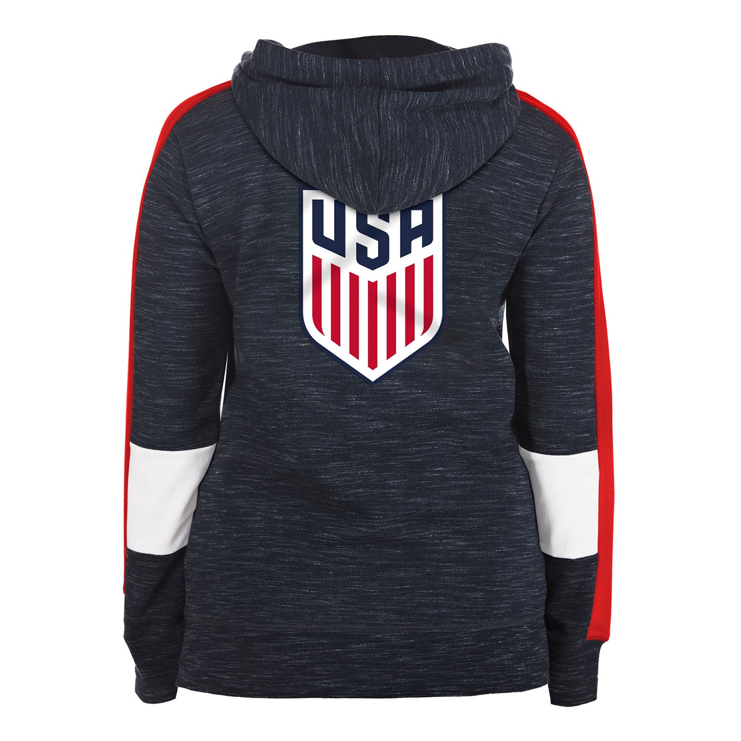Women's New Era USWNT Space Dye Hooded Jacket in Navy - Back View