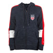 Women's New Era USWNT Space Dye Hooded Jacket in Navy - Front View