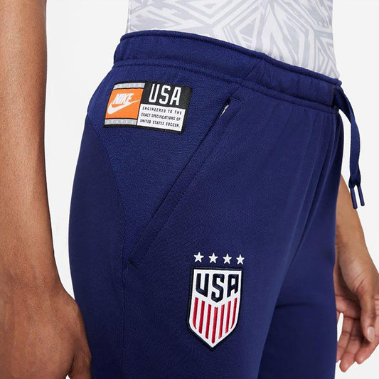 Women's Nike USWNT Fleece Travel Pant in Navy - Close up Right View