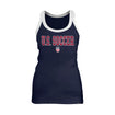 Women's New Era USWNT Rib Navy Tank - Front View