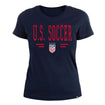Women's New Era USWNT Brushed Cotton Navy Tee - Front View