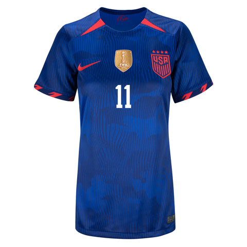 Smith 11 Women's Nike USWNT Away Stadium Jersey in Blue - Front View