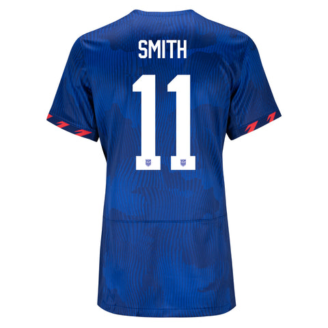 Smith 11 Women's Nike USWNT Away Stadium Jersey in Blue - Back View