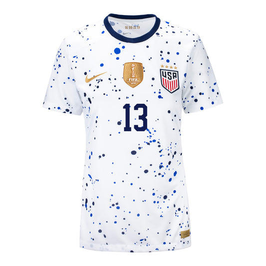 Morgan 13 Women's Nike USWNT Home Stadium Jersey in White - Front View