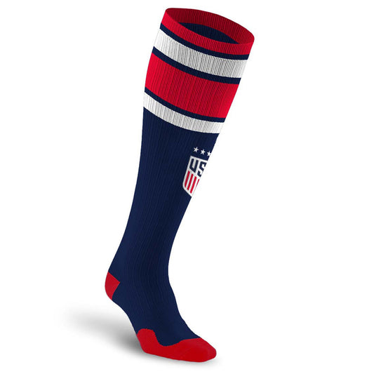For Bare Feet USWNT Knee High Classic Navy Socks - Front/Side View