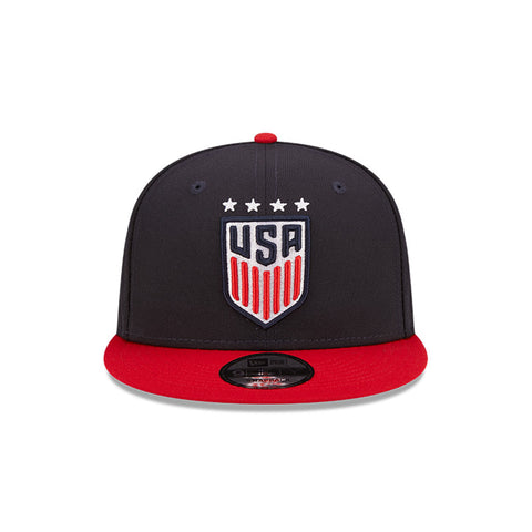 Men's New Era USWNT 9Fifty Flawless Snap Back in Navy and Red - Front View