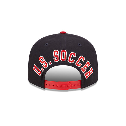 Men's New Era USWNT 9Fifty Flawless Snap Back in Navy and Red - Back View