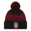 Men's New Era USWNT Chilled Knit Cuff in Navy and Red - Front View