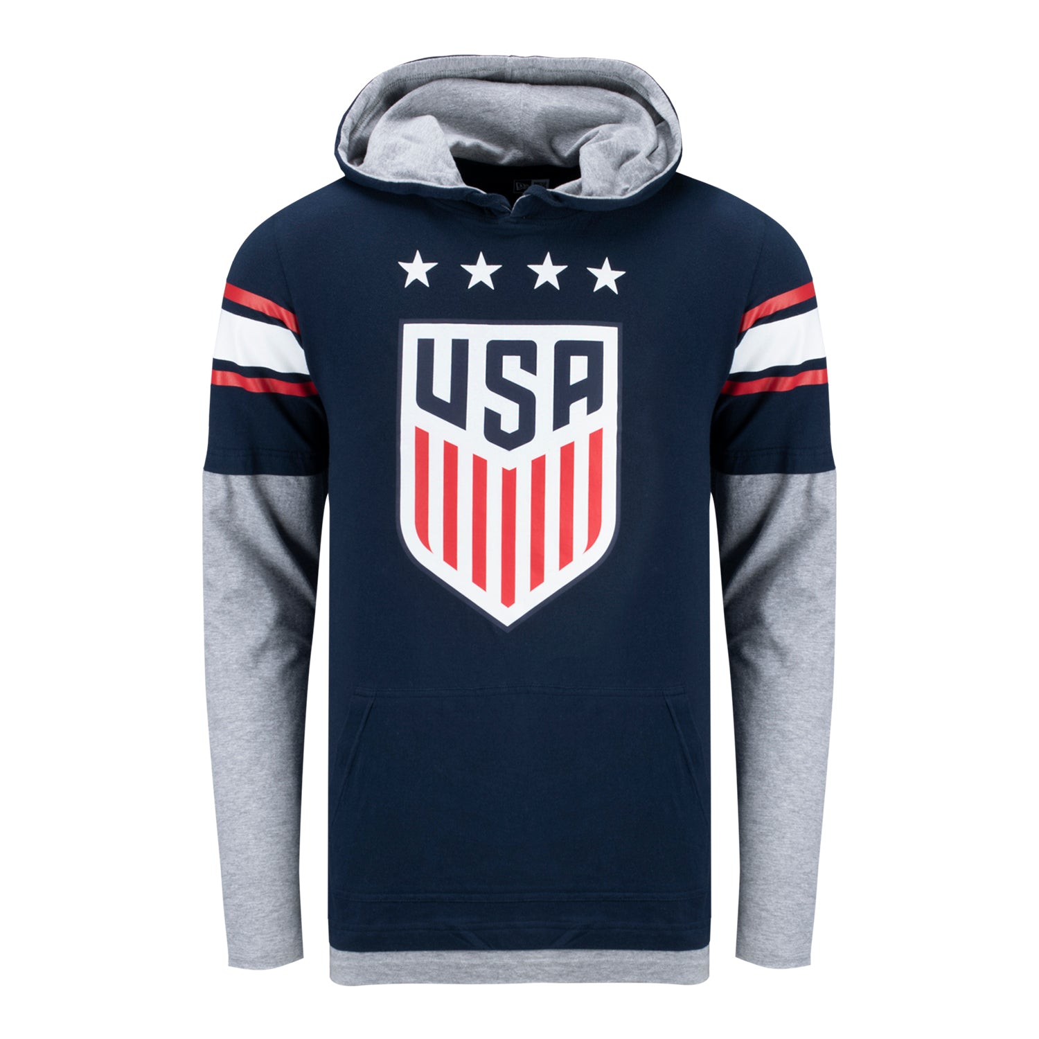 Men's New Era USWNT Brushed Two-Fer Hoodie Pullover - Official U.S ...