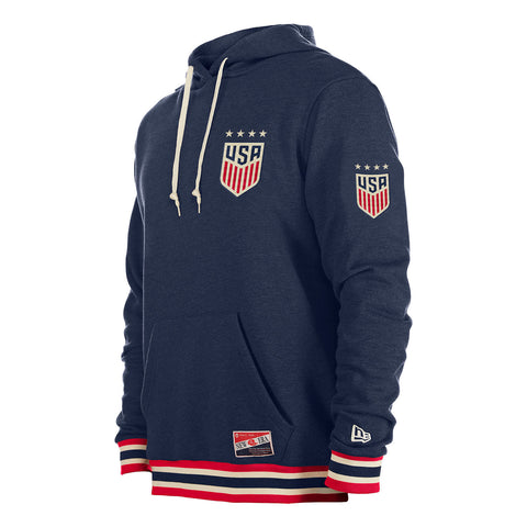 Men's New Era USWNT Embroidered Navy Hoodie - Front/Side View