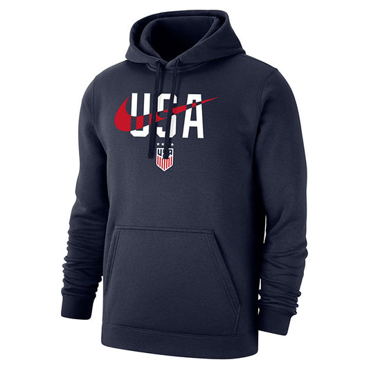 Men's Nike USWNT USA Swoosh Navy Hoody - Front View