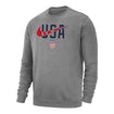 Men's Nike USWNT USA Swoosh Grey Crew - Front View