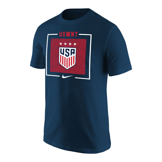 Men's Nike USWNT Box Outline Navy Tee - Front View