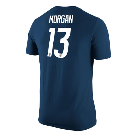 Men's Nike USWNT Morgan 13 Hero Navy Tee - Back View