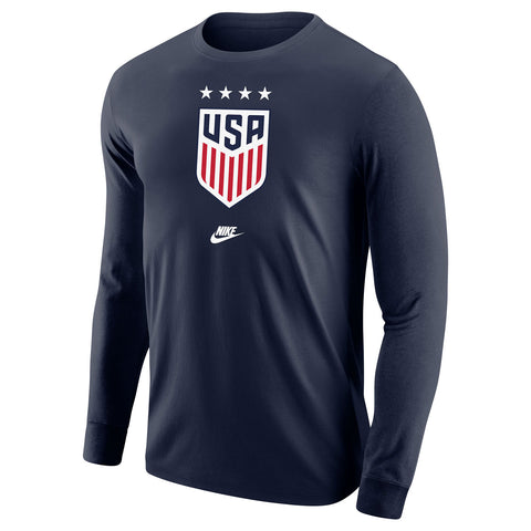 Men's Nike USWNT Core Cotton Long Sleeve Navy Tee - Official U.S ...