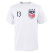 Men's Outerstuff US WNT Morgan 13 White Tee - Front View