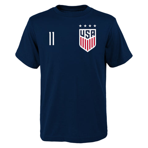Men's Outerstuff USWNT Smith 11 Navy Tee - Front View