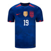 Dunn 19 Men's Nike USWNT Away Stadium Jersey in Blue - Front View