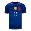 Lavelle 16 Men's Nike USWNT Away Stadium Jersey in Blue - Front View