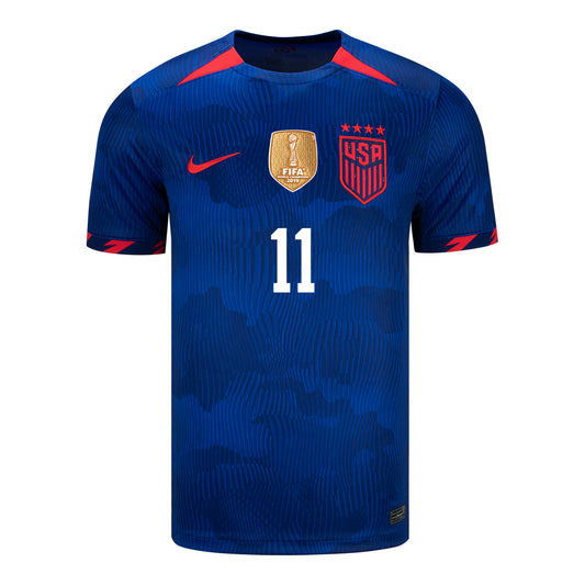 Smith 11 Men's Nike USWNT Away Stadium Jersey in Blue - Front View