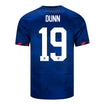 Dunn 19 Men's Nike USWNT Away Stadium Jersey in Blue - Back View